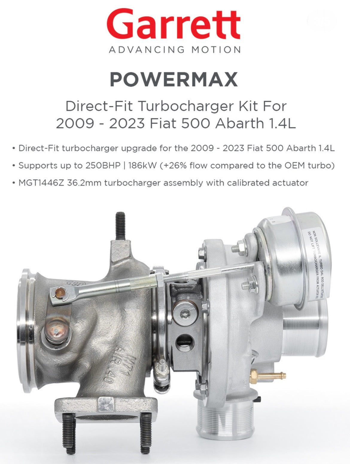 Garrett PowerMax Turbo Upgrade – Abarth 500/595/695 (Direct Fit)