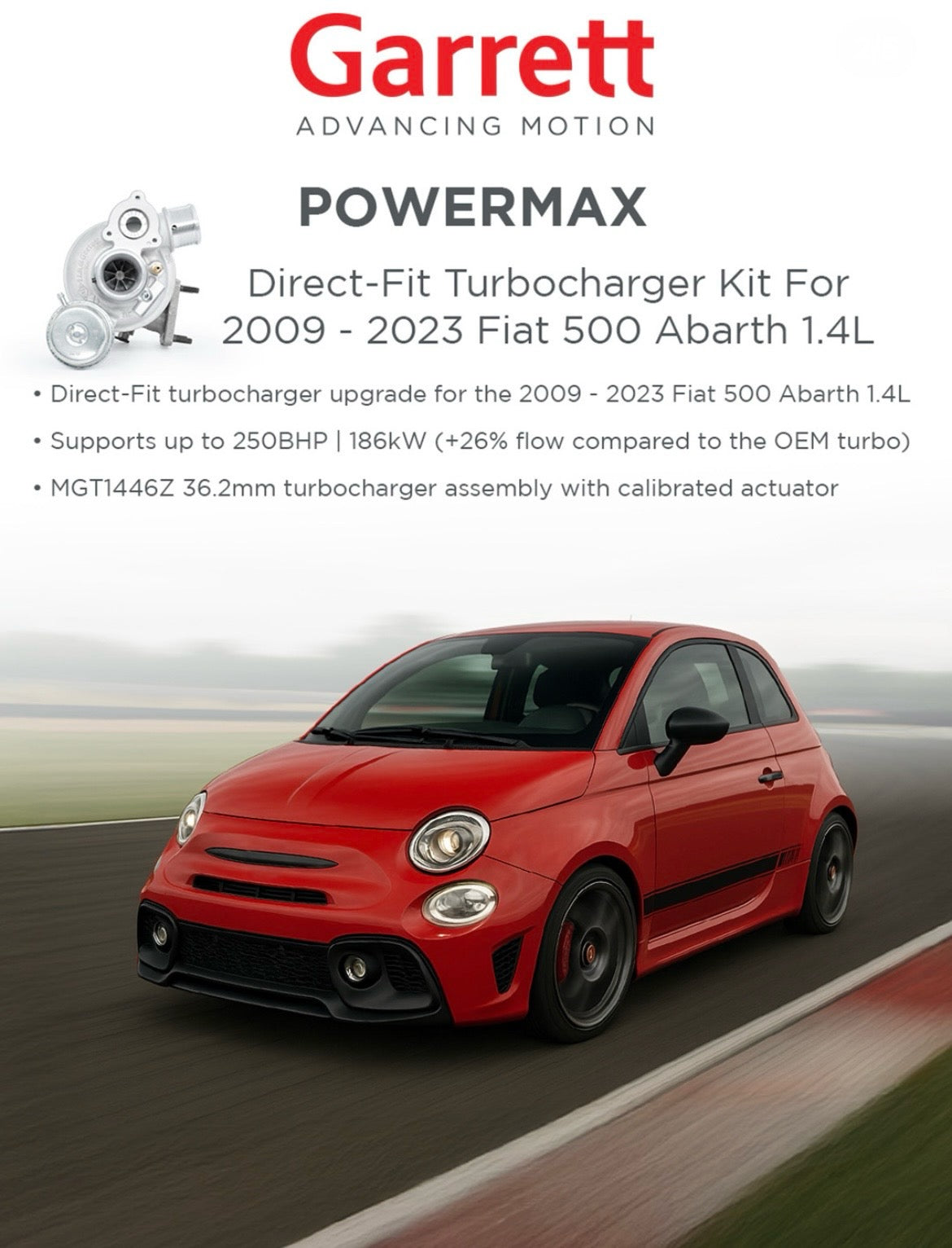 Garrett PowerMax Turbo Upgrade – Abarth 500/595/695 (Direct Fit)